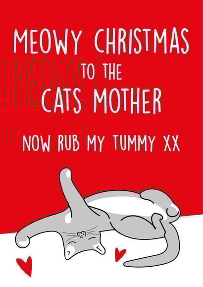 Cute Cat lover Christmas card for a Cat mum created by Quinton cards