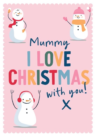 Cute Snowmen Christmas card for Mummy created by Sarah Catherine