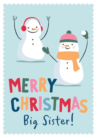 Cute Snowmen Christmas Card for a Big Sister! created by Sarah Catherine