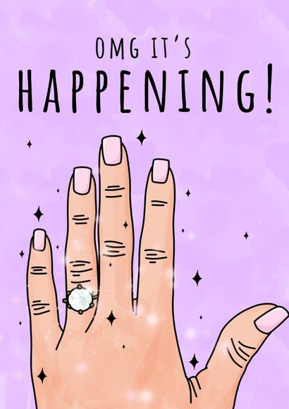 Cute Engagement Card For The Friend Who Finally Got Engaged created by The Modest Lobster