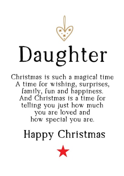 Happy Christmas to a Special Daughter who is loved so much created by Word Up Creative