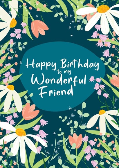 Pretty flowers birthday card for friend created by WillyBee
