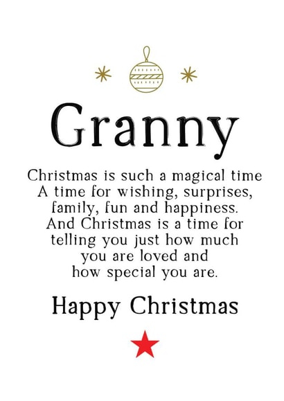 Happy Christmas to a very special Granny who is loved so much created by Word Up Creative