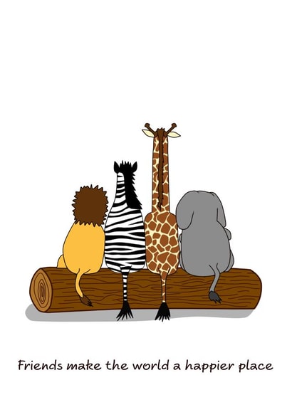 Cute Friendship Card for Best Friends Bestie Birthday or Just Because. created by Swizzoo