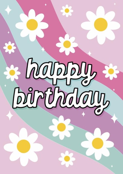 Flowers & Rainbow Happy Birthday Card created by Colourful Life