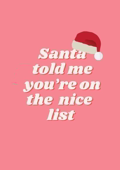 Santa’s nice list card created by Proper job studio