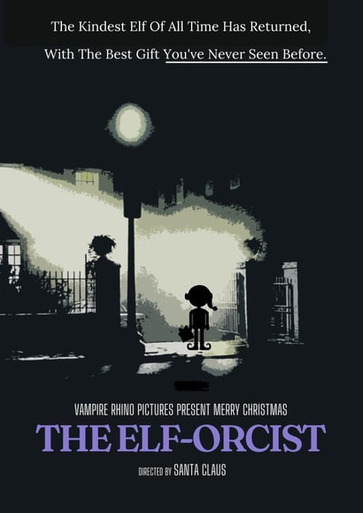 Funny Horror Christmas Card for Movie Loving Friend Or Family Member created by Vampire Rhino