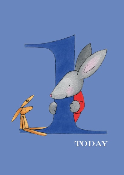 Bunny Birthday Card - One Today created by Helen Morgan Illustration