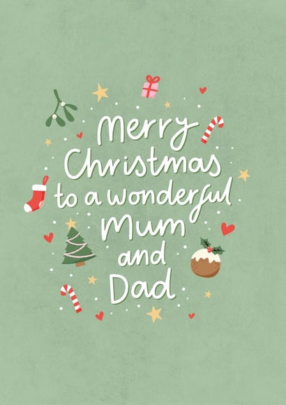 Wonderful Parents Christmas Card - Mum & Dad created by Fliss Muir