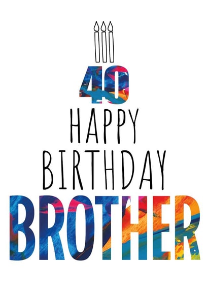 Modern 40th Birthday Cake Card for Brother created by size3art
