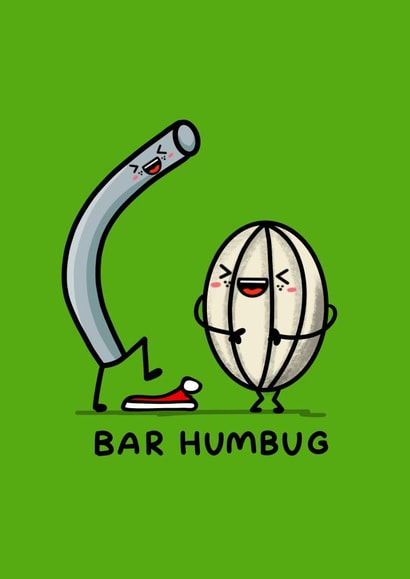 FUNNY BAR HUMGUG CHRISTMAS CARD. FOR THE SCROOGES AMONGST US. created by NICHOLA COWDERY ILLUSTRATIONS