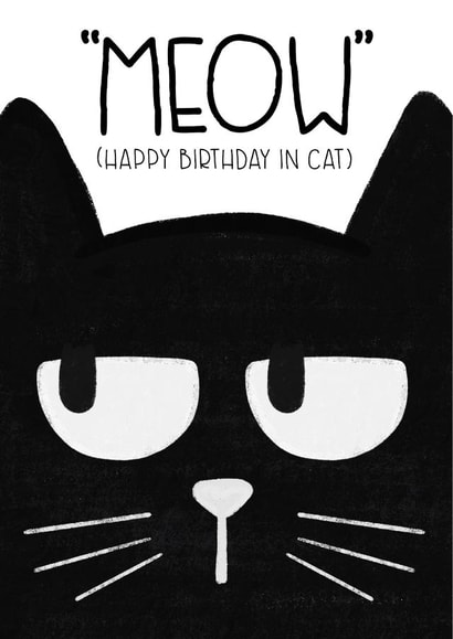 Cute and funny Birthday card for friends and family and cat lovers - family pet. created by Stanley and Dot Studio