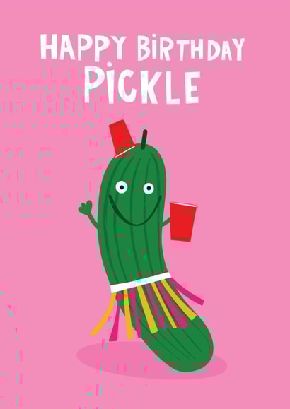 Happy Birthday Pickle Gherkin Card created by Lucy Maggie Designs