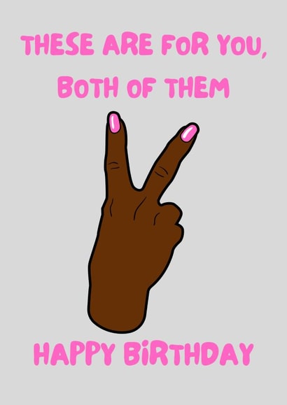 Rude Birthday Card For Friend - Two Fingers Swearing - Happy Birthday created by Char's Designs