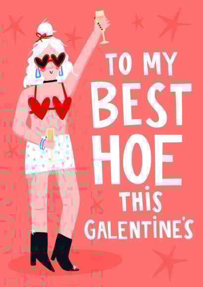Best Hoe Girl Power Female Empowerment Galentine's Card created by Lucy Maggie Designs