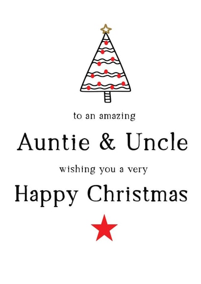 Wishing an amazing Auntie & Uncle a very Happy Christmas created by Word Up Creative