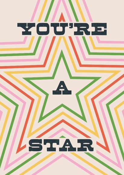 Cute Just Because Card for a friend or family member. You're A Star! created by HollieGraphik