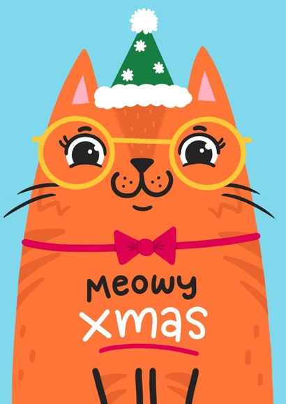 Meowy Xmas - Ginger cat created by Blue Kiwi Design