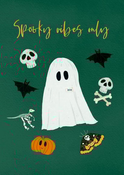 Spooky vibes only cute Samhain halloween celebration created by @JessRoseDraws