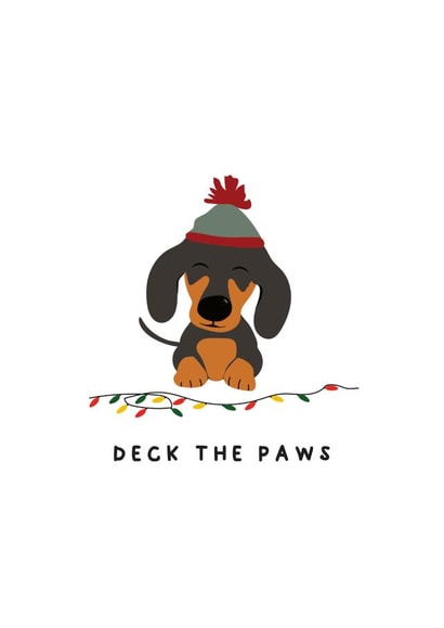 Cute and funny sausage dog christmas card created by Giggl Greetings 