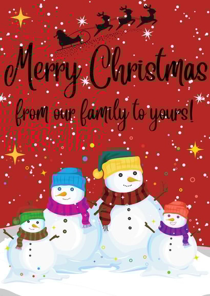 Cute Snowman family Christmas card- from our family to your yours! created by Tancraftic