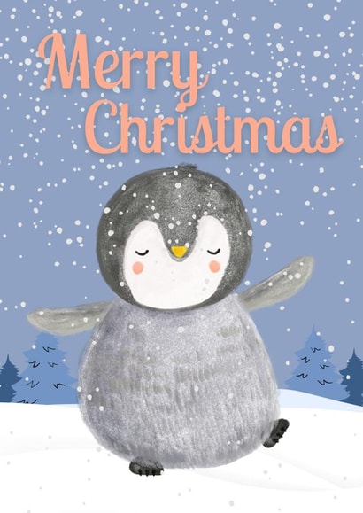Cute penguin Christmas card created by Scribe Design House
