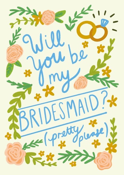 Pretty floral 'Will you be my Bridesmaid?' card for friends and family members. created by Design by Gracie
