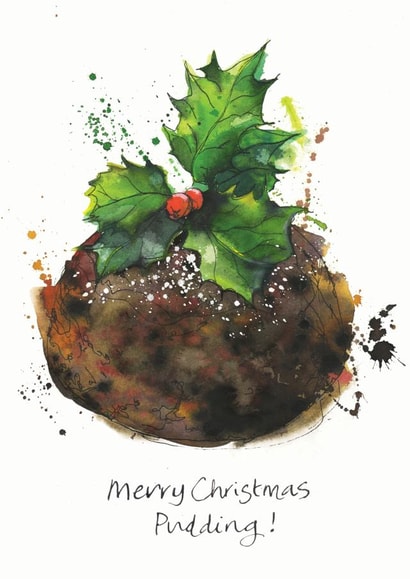 Delicious Christmas pudding card for someone's pudding! created by Georgina Luck Illustration