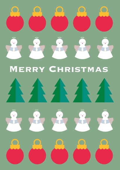 Graphic Merry Christmas Card - Festive Multi design - Xmas Tree, Bauble, Angel created by Jamie Borman