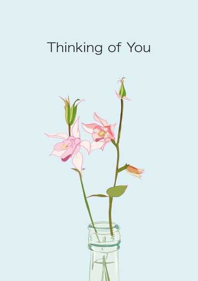 Pretty Thinking of You card - flowers in glass bottle created by Jamie Borman