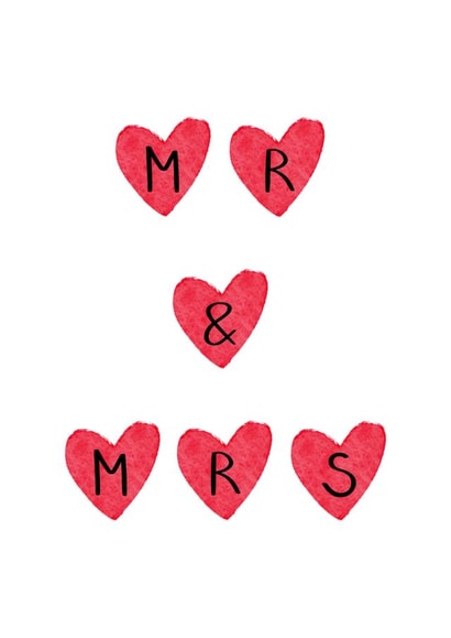 Mr & Mrs card for weddings and anniversaries created by Izzi Paints