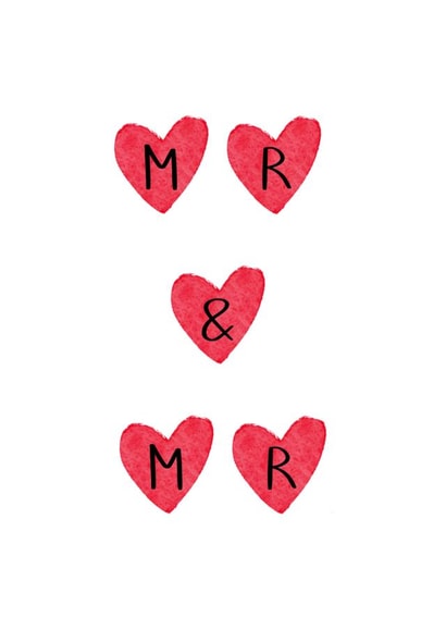 Mr & Mr card for weddings created by Izzi Paints
