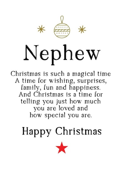 Happy Christmas to a special Nephew who is loved so much created by Word Up Creative