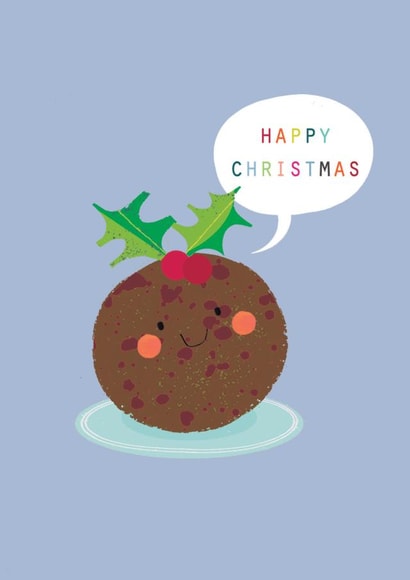 Christmas card - christmas pudding - cute and funny created by Kali Stileman