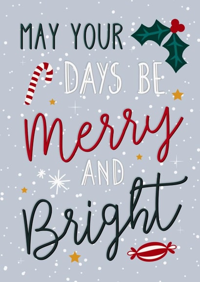 Pretty merry and bright Christmas Nan family card created by The Girl Next Draw Cards