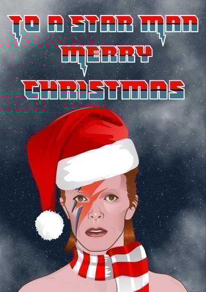 Great Christmas card for a Bowie fan created by Liam Harris