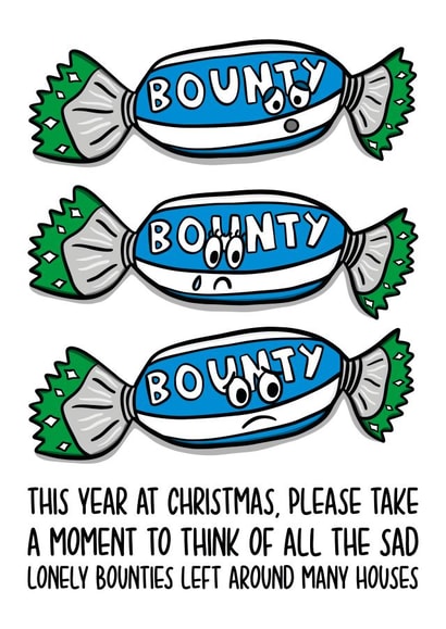 Chocolate Christmas Card | Funny Bounty Christmas Card created by TeePee Creations