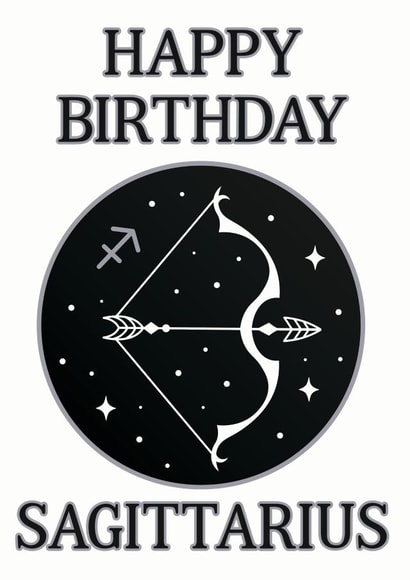 Happy Birthday Sagittarius Zodiac Astrology Birthday Card created by Pisces Moon