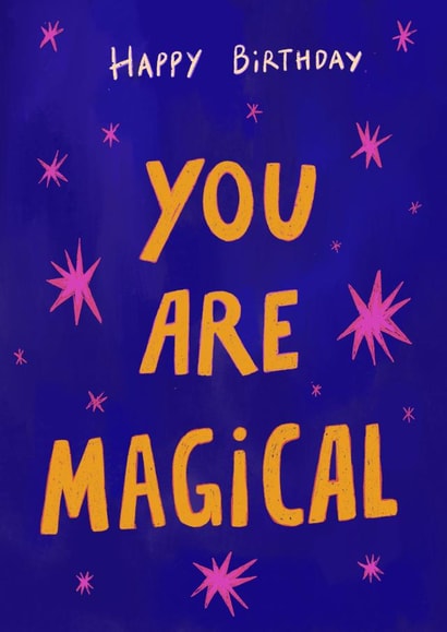 Cute Birthday Card - You Are Magical - Colorful Lettering created by Braba Illustration