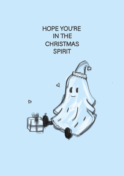 Cute Christmas Spirit Ghost Card created by Millie Hawkes