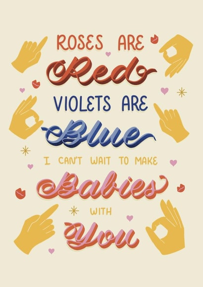 Romantic Anniversary Card for Him - Making Babies created by Daksha Giri