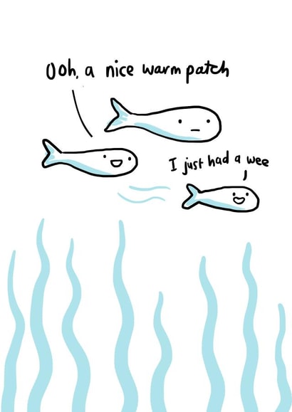Funny everyday card - fish wee created by Sarah Ray