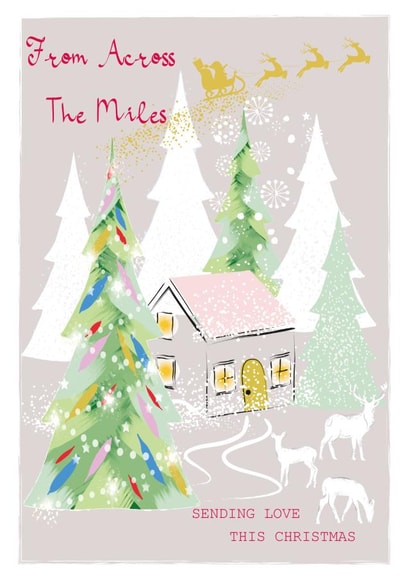 Across The Miles Christmas Card - Mountain Hut Card - Stag and Deer created by SABIVO Design by Sabina