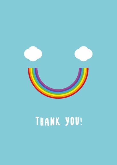 RAINBOW SMILE HAPPY THANK YOU CARD created by Sean Cullen