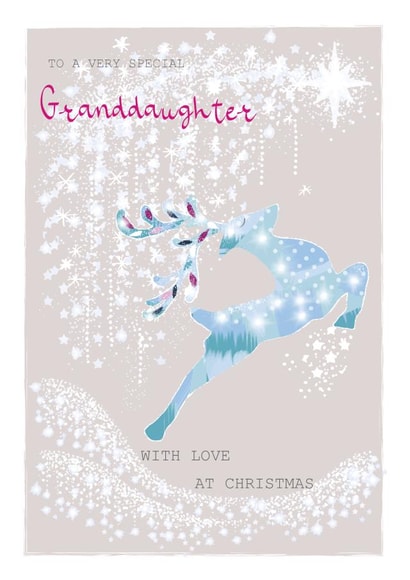 Magical Deer Card for a Granddaughter - Christmas Star - Love at Christmas created by SABIVO Design by Sabina
