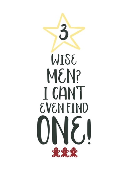 3 Wise Men - Humourous Christmas Tree Word Art - Family, Friends, Other Half. created by Peach Creativ