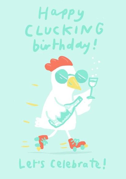 Fun birthday card - cool chicken - let's celebrate created by Sarah Ray