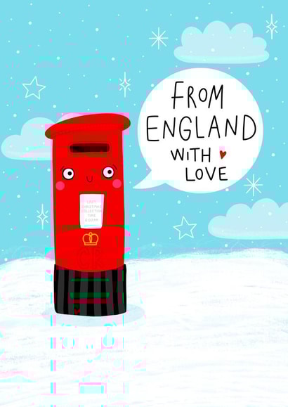 Christmas Delivery Postbox - England - Across the Miles - From our Home to yours created by Ludicrous Prints