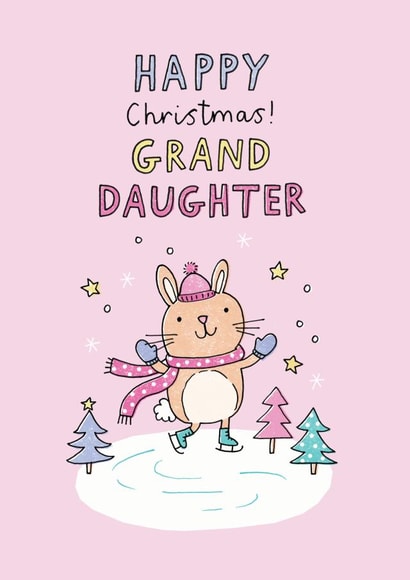 Cute Christmas card for your Granddaughter - Happy Christmas! Grand daughter created by Jenny Seddon