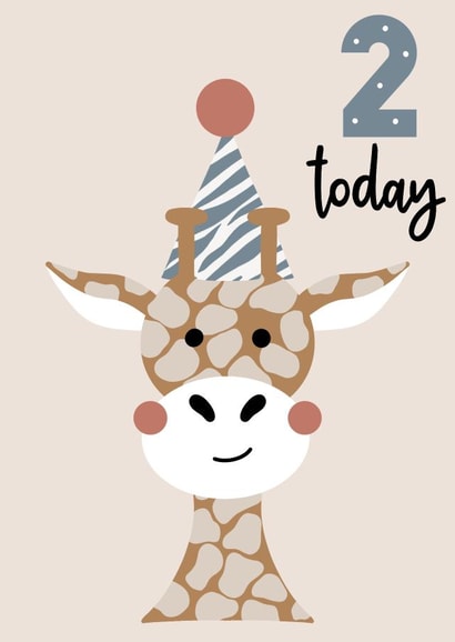 Cute - giraffe - 2nd birthday created by Little Prints Fred Designs